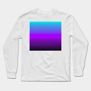 Wave Design Blue, Purple and Black Long Sleeve T-Shirt